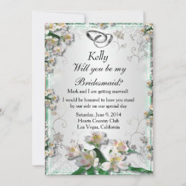 Elegante White Floral Bridesmaid Card Einladung