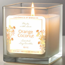 Elegante White Floral Product Packaging Labels Gol Quadratischer Aufkleber