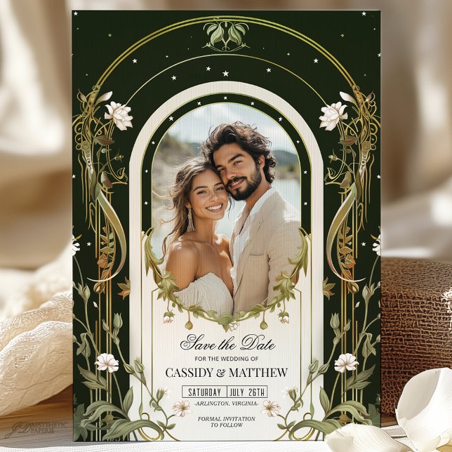 Elegante White Floral Save the Date Hochzeit Einladung (Von Creator hochgeladen)