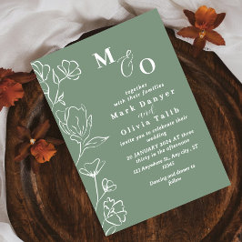 Elegante White Floral Wedding Einladung