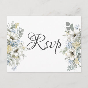Elegante White Floral Wedding Einladung Postkarte
