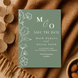 Elegante White Floral Wedding Save The Date