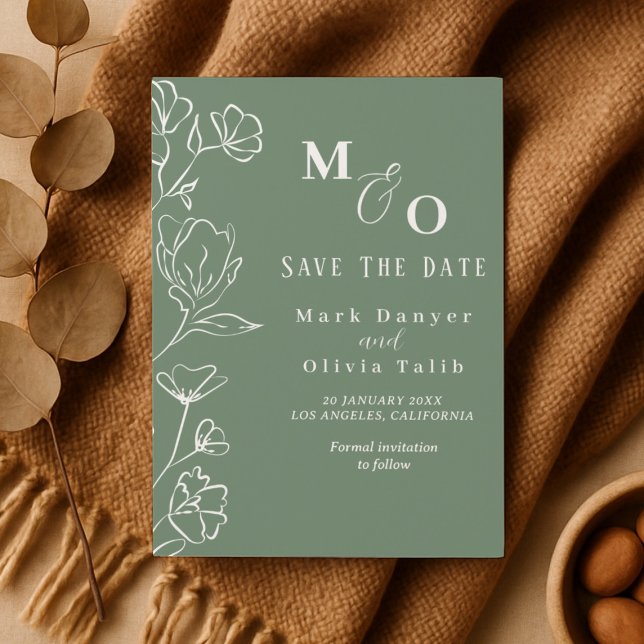 Elegante White Floral Wedding Save The Date (Von Creator hochgeladen)