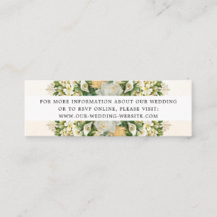 Elegante White Floral Wedding Website RSVP Card Mini Visitenkarte