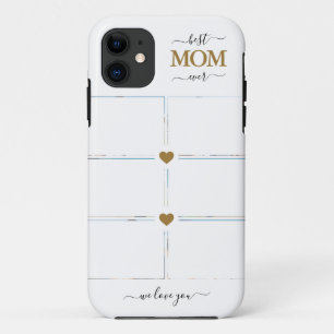 Elegante White Gold Beste Mama je 6 FotoCollage Case-Mate iPhone Hülle