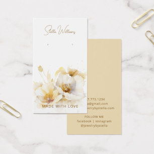 Elegante White Gold Blume Earring Display Card