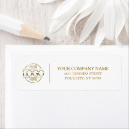 Elegante White Gold Business Logo-Rücksendeadresse