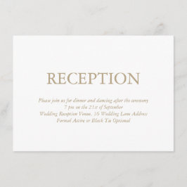 Elegante White Gold Hochzeit Begleitkarte