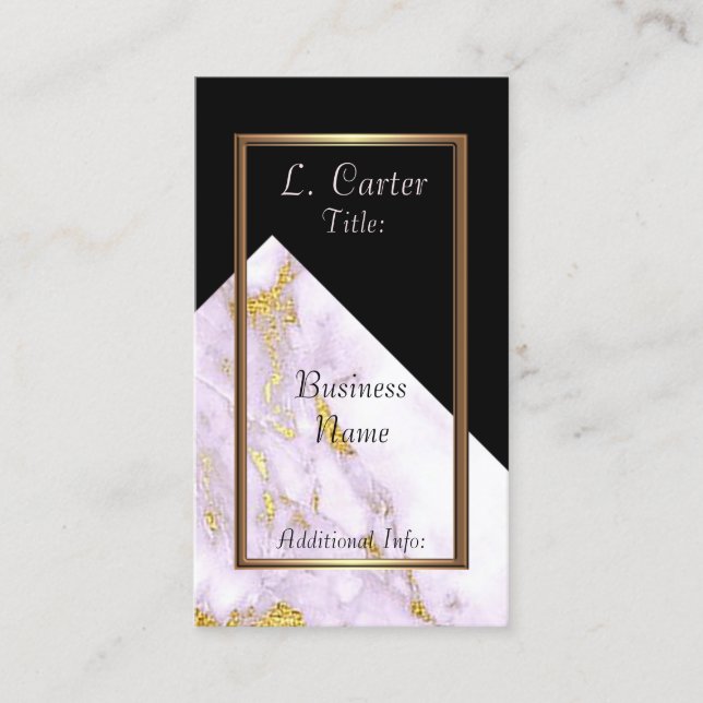 Elegante White & Gold Marmor Business Card 4 Visitenkarte (Vorderseite)