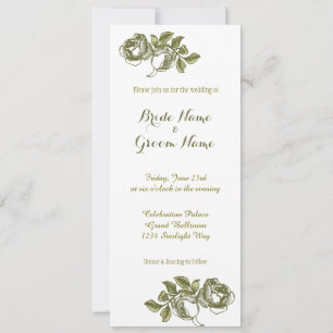 Elegante White Gold Rose Einladung zum Hochzeitsfe