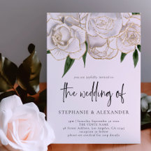 Elegante White Gold Rose QR Code Hochzeit