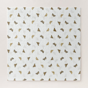 Elegante White Gold Schmetterlinge Puzzle
