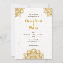 Elegante White Golden Modern Typografy Wedding