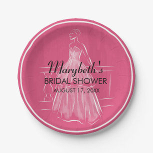 Elegante White Gown Brautparty Paper Teller