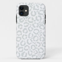 Elegante White Gray Leopard Cheetah Animal Print