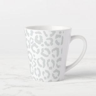 Elegante White Gray Leopard Cheetah Animal Print Milchtasse