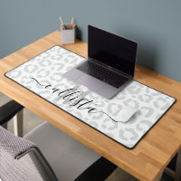 Elegante White Gray Leopard Cheetah Animal Print
