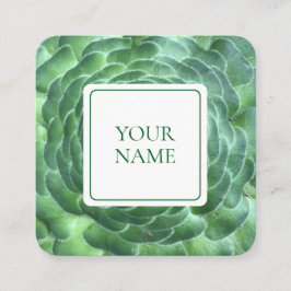Elegante White & Green Botanics Business Card Quadratische Visitenkarte