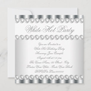 Elegante White Hot Birthday Party Einladung