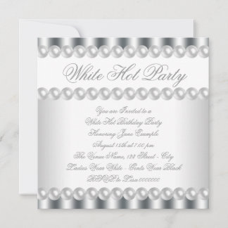 Elegante White Hot Birthday Party Einladung