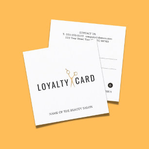Elegante White Imitats Gold Scissor Loyalty Card Treuekarte