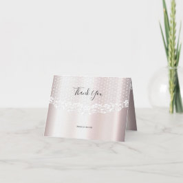 Elegante White Lace Floral Danke Karte