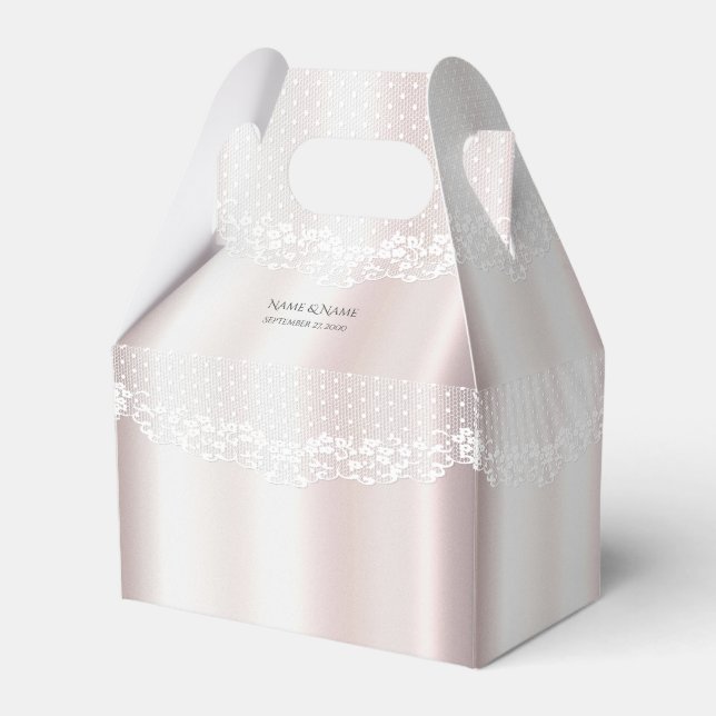 Elegante White Lace Floral Gevor Box Geschenkschachtel (Vorderseite)