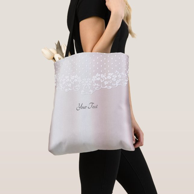 Elegante White Lace Floral Tote Bag (Von Nahem)