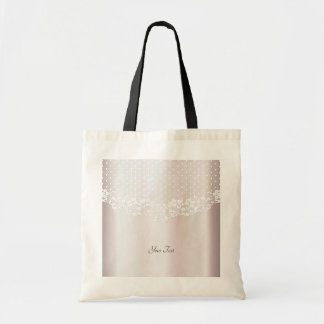 Elegante White Lace Floral Tote Bag Tragetasche