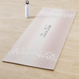 Elegante White Lace Floral Yoga Mat Yogamatte