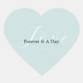 Elegante White Liebe Aqua Mint Wedding Herz-Aufkleber