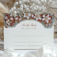 Elegante White Lilies Art Nouveau Wedding RSVP Car