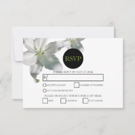 Elegante White Lilies Wedding RSVP Cards Karte
