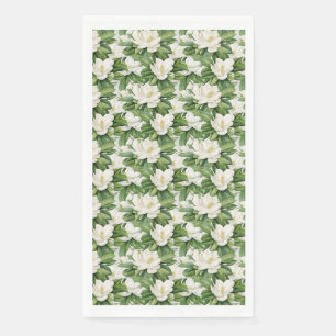 Elegante White Magnolia Blume Nahtlos Serviette
