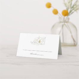 Elegante White Magnolia Illustration Hochzeit Platzkarte