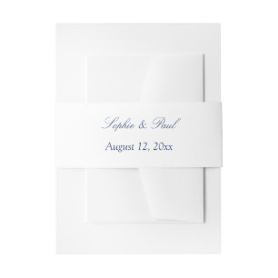 Elegante White Navy Blue Wedding Einladungsbanderole