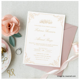 Elegante White Nikah Islamische Hochzeit Einladung
