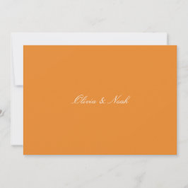 Elegante White & Orange Probe Dinner Card Dankeskarte