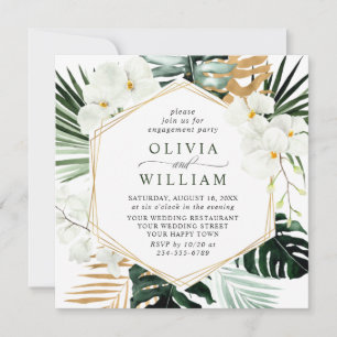 Elegante White Orchids Bohemisch ENGAGEMENT PARTY Einladung