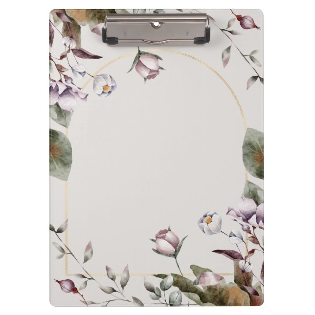 Elegante White Rose Clipboard, stilvoll & funktion Klemmbrett (Vorderseite)