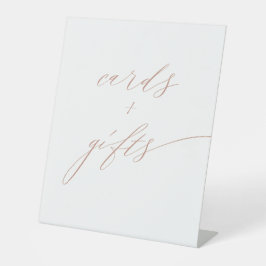 Elegante White Rose Gold Script Cards Geschenke Sockelschild