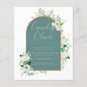 Elegante White Roses All-in-1 Wedding Einladung UA Flyer
