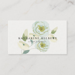 Elegante White Roses Business Card Visitenkarte