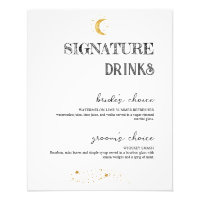 Elegante White Signature Drinks Hochzeitstipendium