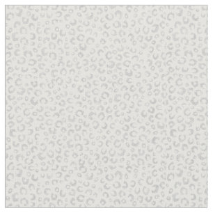 Elegante White Silver Glitzer Leopard Animal Print Stoff
