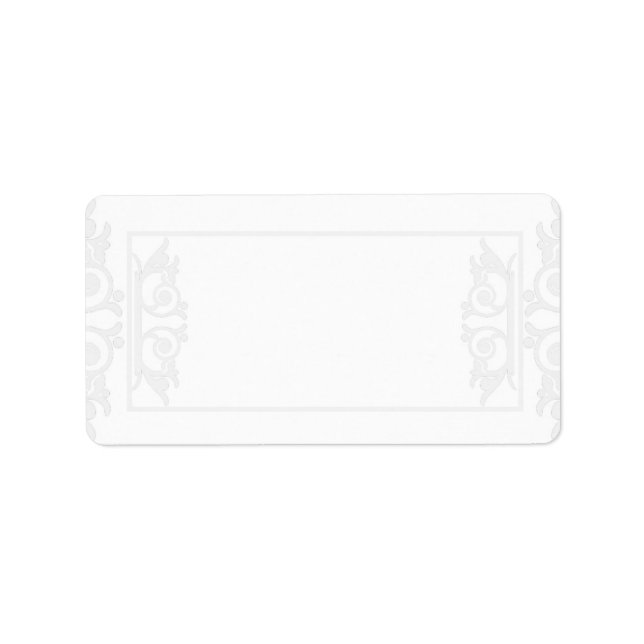 Elegante White/Silver Wedding Mailing-Adresse Adressaufkleber (Vorne)