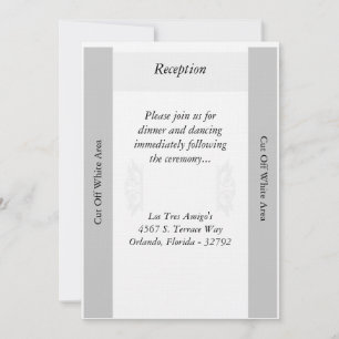 Elegante White/Silver Wedding Reception Card Einladung