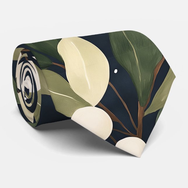 Elegante White Snowberry Krawatte (Gerollt)