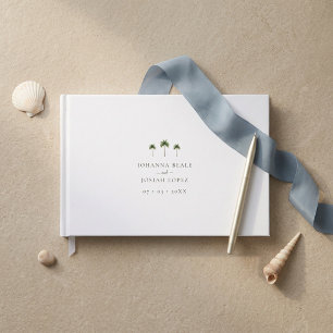 Elegante White Tropical Palm Tree Wedding Gästebuch