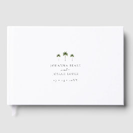 Elegante White Tropical Palm Tree Wedding Gästebuch
